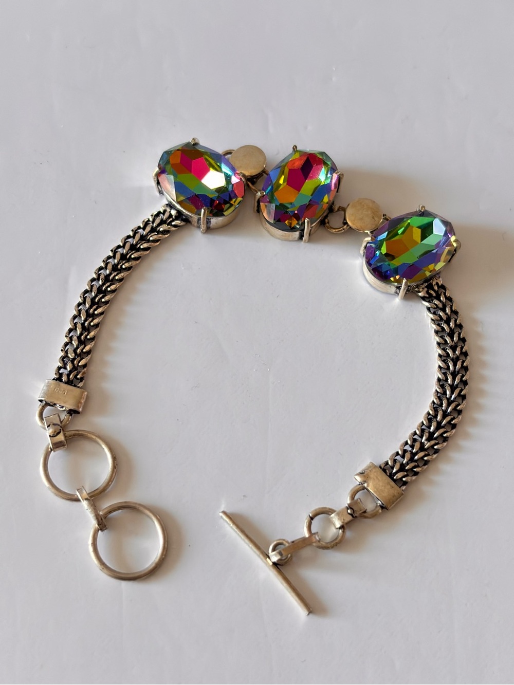 925 stamped Mystic Topaz ajustable Bracelet NWOT